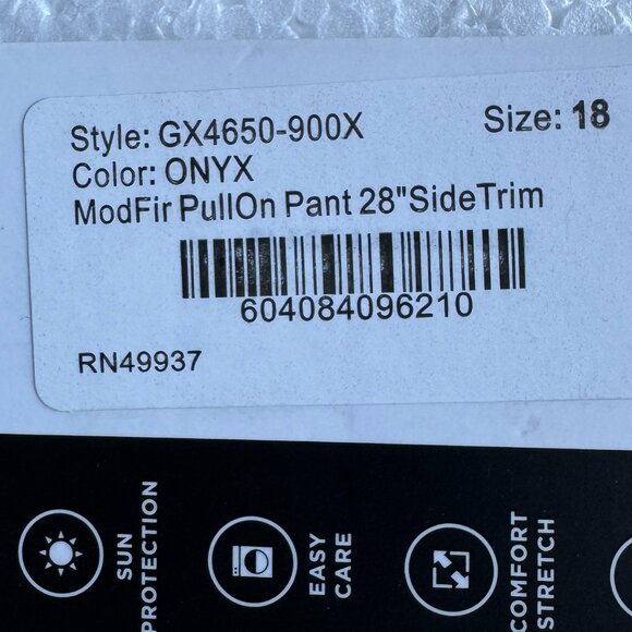 Tail Golf Athletic Pants New Pull On Side Trim UPF+50 Pockets 28" Inseam Black - Picture 13 of 16